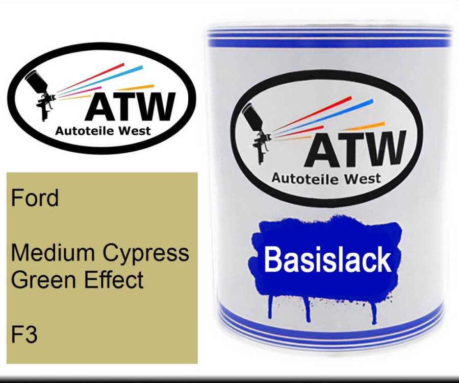 Ford, Medium Cypress Green Effect, F3: 1L Lackdose, von ATW Autoteile West.